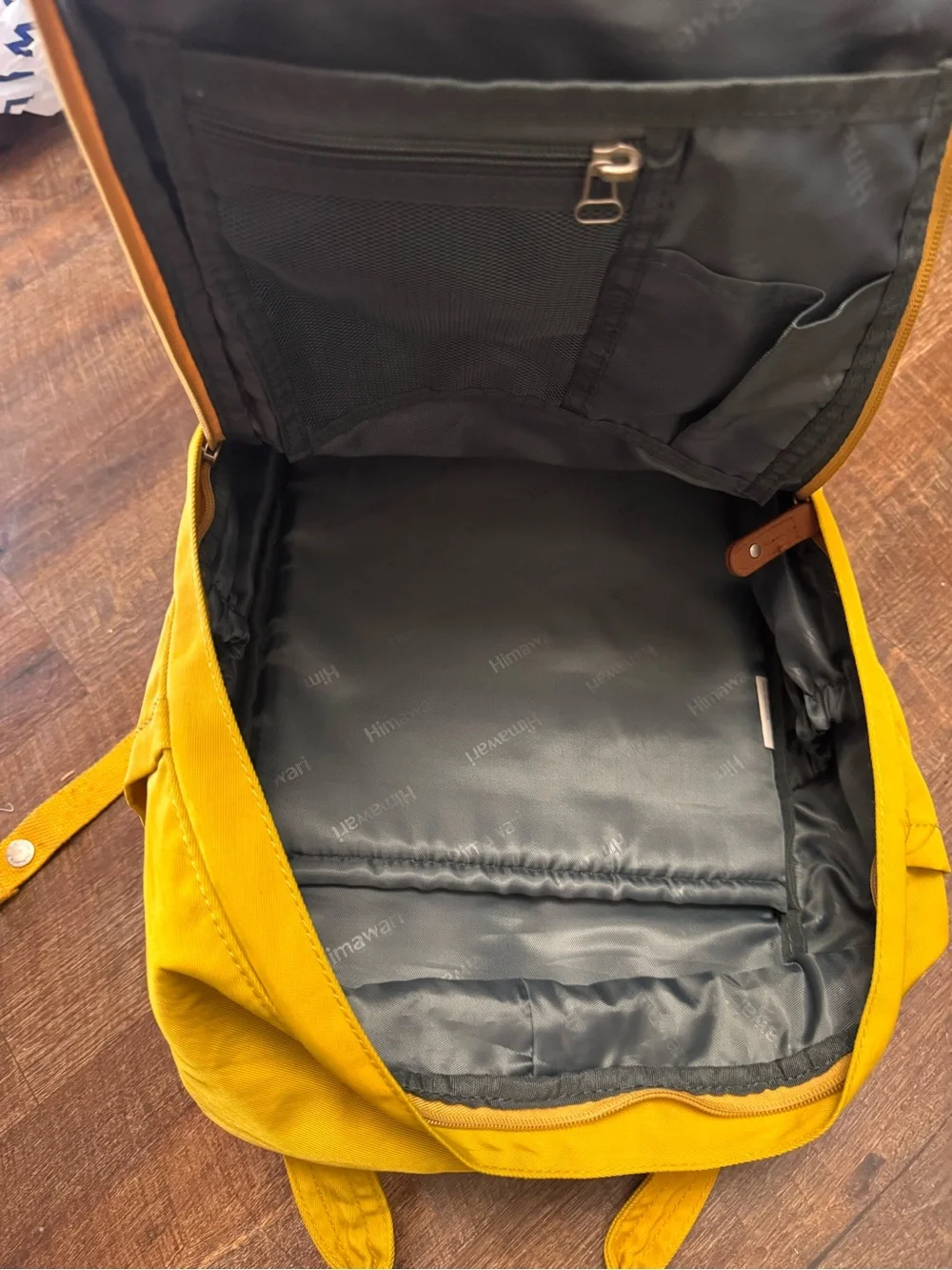 Himawari Mustard Yellow Backpack Laptop Travel School Bag EUC BTS